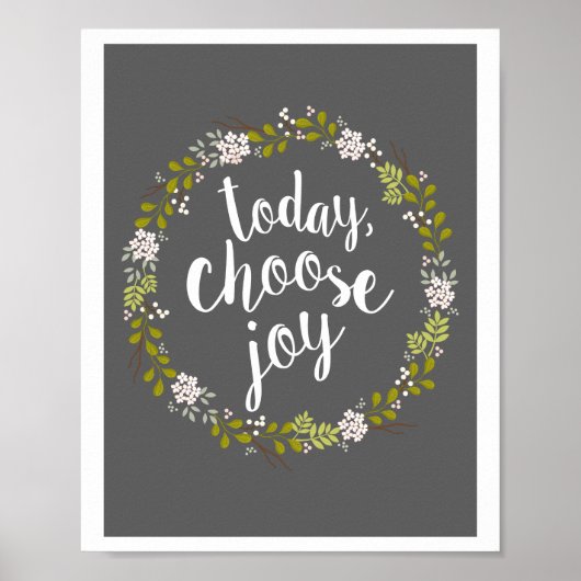 今日，選択ジョイ感動的引用文アートプリント ポスター (正面)