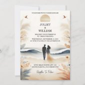 今春夏海ビーチ先結婚式 招待状 (正面)