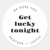 今晩の宝くじが当たることを結婚願う ラウンドシール (正面)