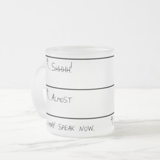 今曇らされたコーヒー・マグを話すことができます フロストグラスマグカップ (正面左)