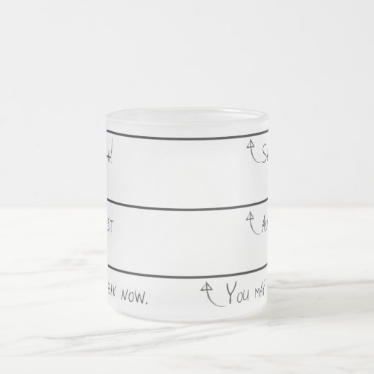 今曇らされたコーヒー・マグを話すことができます フロストグラスマグカップ (中央)