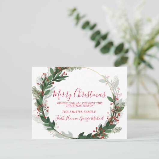 今最高の季のクリスマスのハガキを祈る ポストカード (スタンド正面)