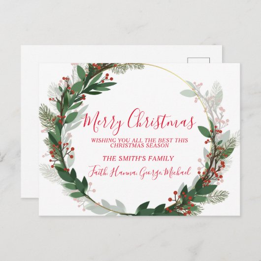 今最高の季のクリスマスのハガキを祈る ポストカード (正面/裏面)