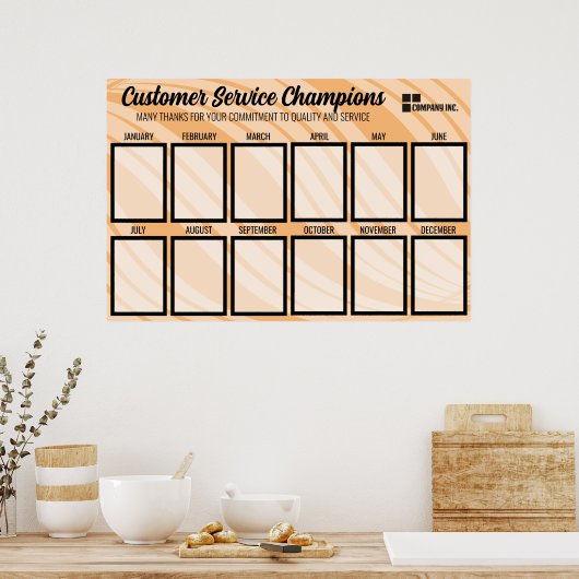 今月のフォトディスプレイのカラーウェーブ従業員 ポスター (キッチン)