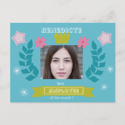 今月のベスト社員 - おめでとう - 写真の仕事 ポストカード (正面)