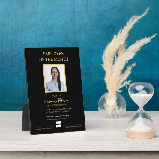 今月のロゴ写真賞プラークの従業員 フォトプラーク (側面)