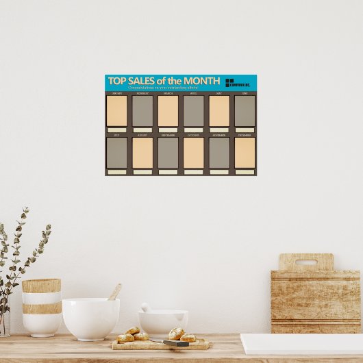 今月の写真ディスプレイのトップセールス社員 ポスター (キッチン)