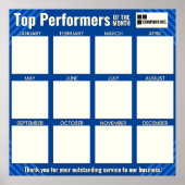 今月の写真ディスプレイのトップパフォーマー従業員 ポスター (正面)