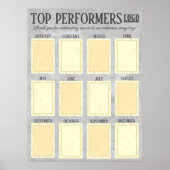 今月の写真ディスプレイのトップパフォーマー従業員 ポスター (正面)