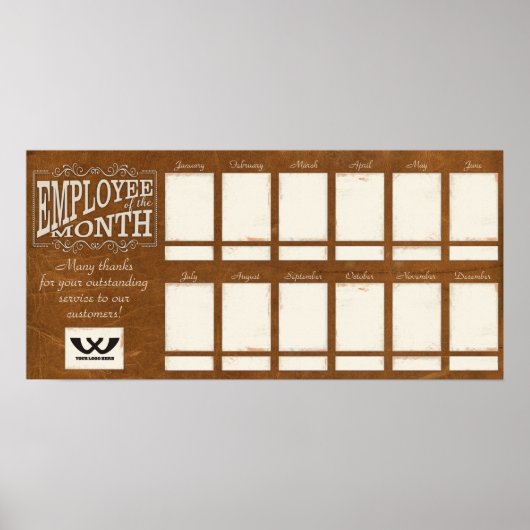 今月の写真ディスプレイのレザー従業員 ポスター (正面)