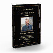 今月の従業員フォトロゴ金ゴールドのパーソナライズ フォトブロック (左)