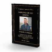 今月の従業員フォトロゴ金ゴールドのパーソナライズ フォトブロック (右)