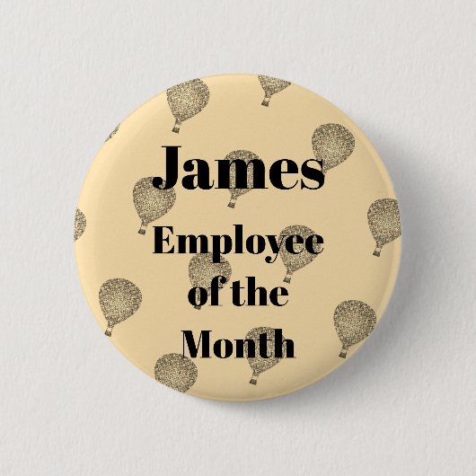 今月の従業員モザイク熱気球 缶バッジ (正面)