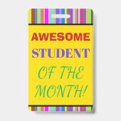 **今月の最高に素晴らしい学生！**バッジ バッジ (裏面)