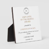 今月の社員タイポグラフィ金ゴールドブラックロゴ フォトプラーク (正面)