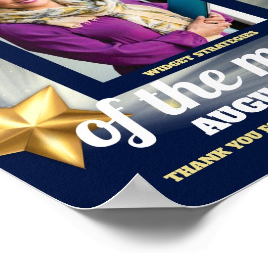 今月の金ゴールドスター写真社員 ポスター (角)