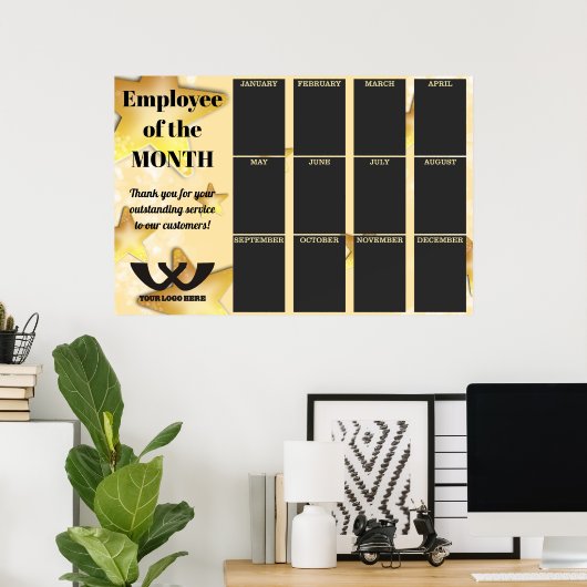 今月の5X7フォトディスプレイのスター社員 ポスター (ホームオフィス)