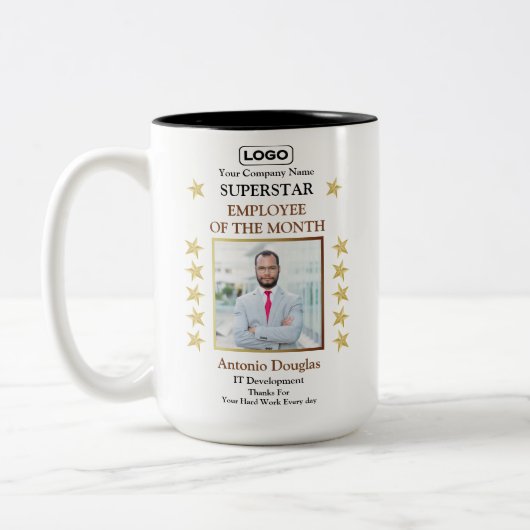 今月のPhoto Golde Superstar賞の社員 ツートーンマグカップ (左)