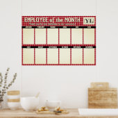 今月カスタムの写真のカラープレイド従業員 ポスター (キッチン)