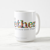 今来は平和の向こうに集まって。15オズ以上 コーヒーマグカップ (正面右)