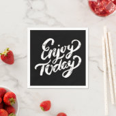 今楽しむ日 – 楽しむ今も – 生楽しむ活 – En スタンダードカクテルナプキン (インサイチュ)