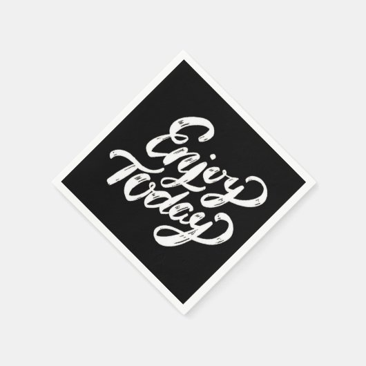 今楽しむ日 – 楽しむ今も – 生楽しむ活 – En スタンダードカクテルナプキン (角)