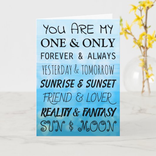 今気のあるそぶりをしたも永遠にあなたを愛している カード (黄色い花)