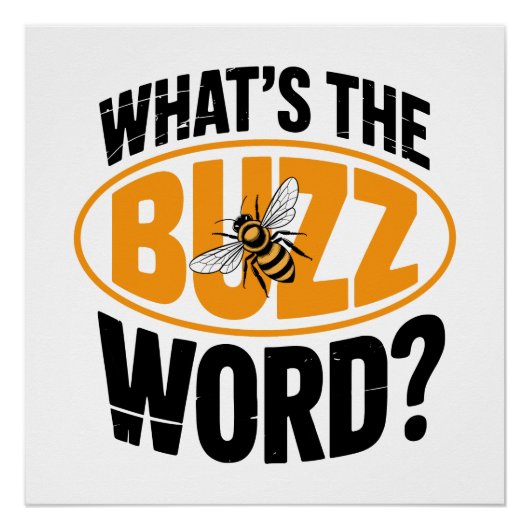 今流行りの言葉って何？ 🐝👀 大胆で遊び心のあるこのデザイン ポスター (正面)