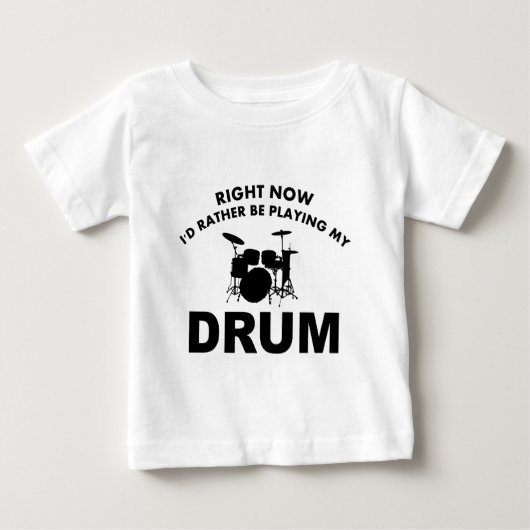 今私はむしろドラムを遊んでいました ベビーTシャツ (正面)