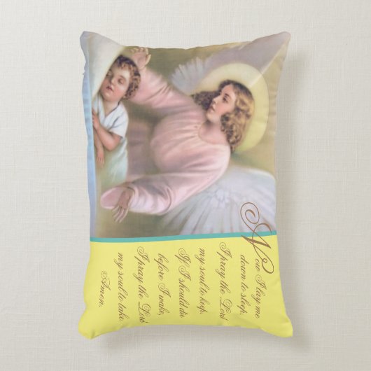 今私は私を伏せ天使祈りの言葉装飾用クッション アクセントクッション (正面(垂直))