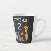 今私は2歳になりました 動物園での2歳の誕生日 赤ちゃん カフェラテマグ (右)