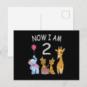 今私は2歳 動物園での2歳の誕生日 ポストカード (正面/裏面)