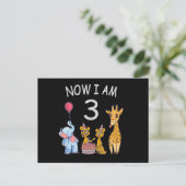 今私は3歳 ズーでの3歳の誕生日 ポストカード (スタンド正面)