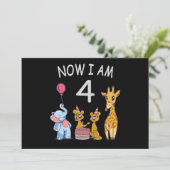 今私は4歳 ズーでの4歳の誕生日 招待状 (スタンド正面)