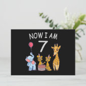 今私は7歳になりました 動物園での7歳の誕生日 招待状 (スタンド正面)