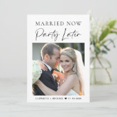 今結婚した後のパーティー写真の結婚発表 招待状 (スタンド正面)