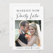 今結婚した後のパーティー写真の結婚発表 招待状 (正面/裏面)
