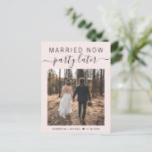 今結婚した後のパーティーPhoto Pink結婚's 案内ポストカード (スタンド正面)
