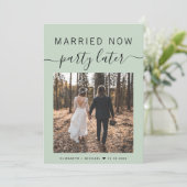 今結婚した後のパーティーSage Greenの結婚写真 (スタンド正面)