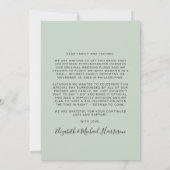 今結婚した後のパーティーSage Greenの結婚写真 (裏面)