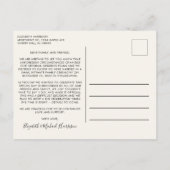 今結婚した後のパーティーSage Greenの結婚写真 案内ポストカード (裏面)