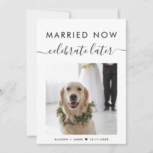 今結婚した後の祝写真の取り消し (正面)