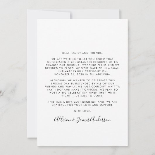 今結婚した後の祝写真の取り消し (裏面)