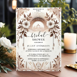 今結婚伝統的の誓の更新ブライダルシャワー 招待状