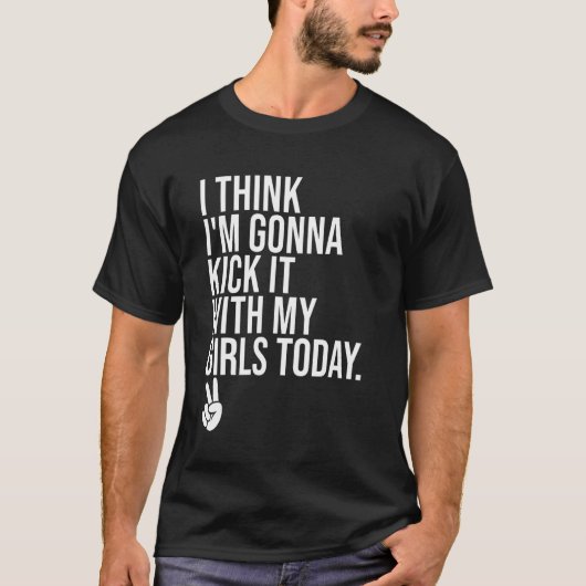 今考え日の女の子と一緒に蹴る Tシャツ (正面)
