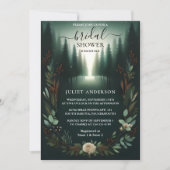 今自然ガーデンプラントダークグリーンブライダルシャワー 招待状 (正面)