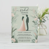 今赤面ピーチミントモスサージグリーンブライダルシャワー 招待状 (スタンド正面)