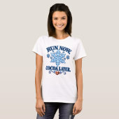 今走れココアは後で Funny 冬ラン Tシャツ (正面フル)