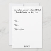 今走ろう、後でビール 招待状 (裏面)