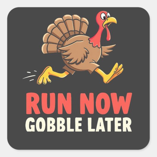 今走後のトルコのランナーマラソンを食べる スクエアシール (正面)